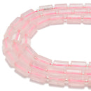 Rose Quartz Faceted Cylinder Beads Size 10x16mm 15.5'' Strand