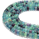 natural fluorite smooth rondelle beads 