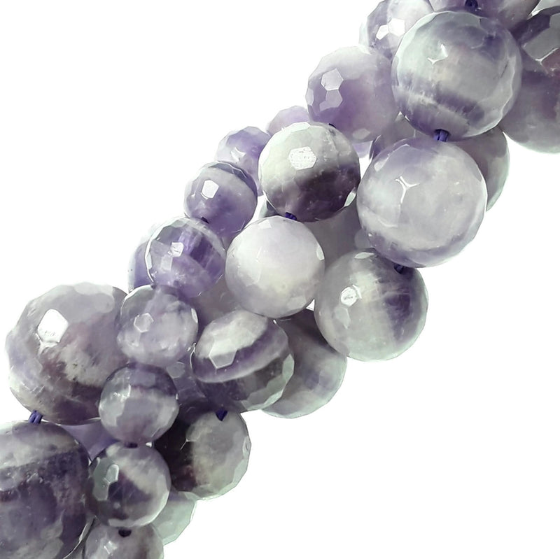 chevron amethyst faceted round beads 