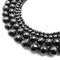 black tourmaline faceted round beads