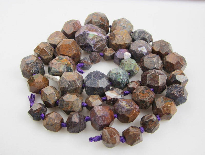 purple jasper graduated faceted nugget chunk beads