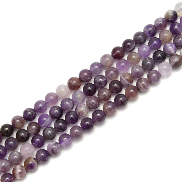 Multi-Color Amethyst Smooth Round Beads Size 4mm 6mm 7mm 8mm 10mm 15.5" Strand