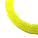Lemon Yellow Dyed Jade Faceted Rondelle Beads Size 2x4mm 15.5" Strand