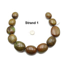 Natural Green Brown Turquoise Polished Oval Beads Approx 30x40mm 15.5" Strand