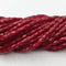 dark red crystal glass faceted rice shape beads 