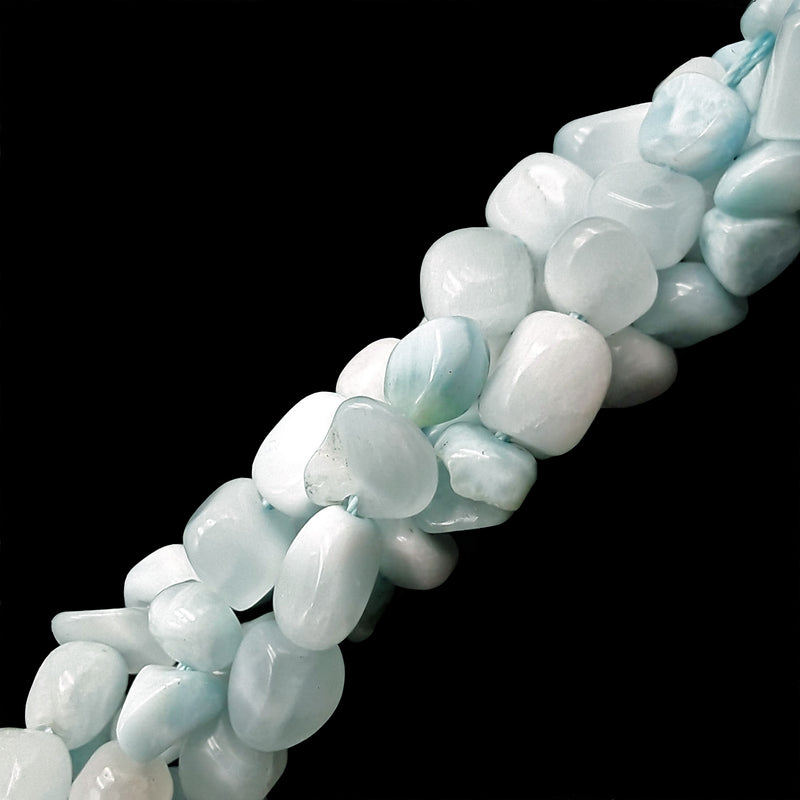 Natural Larimar Irregular Pebble Nugget Beads Approx 4-5mm 15.5" Strand