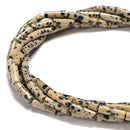 Natural Dalmatian Jasper Cylinder Tube Beads Size 4x13mm 15.5'' Strand