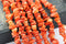 orange bamboo coral irregular nugget chips beads