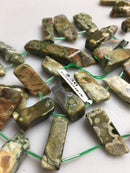 rainforest jasper rhyolite irregular Sticks Points beads