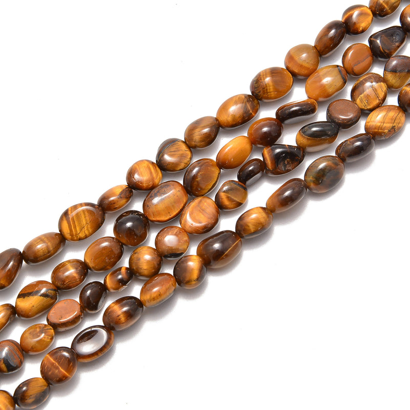 Natural Yellow Tiger's Eye Pebble Nugget Beads Approx 5-8mm 15.5" Strand