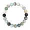 Multi-color Amazonite Smooth Round Elastic Bracelet Size 4mm 8.5-9mm 7.5''Length