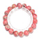 01-Rhodochrosite Round Beaded Bracelet Beads Size 9mm - 14.5mm 7.5'' Length