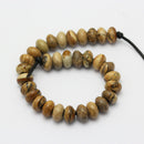 large hole picture jasper smooth rondelle beads
