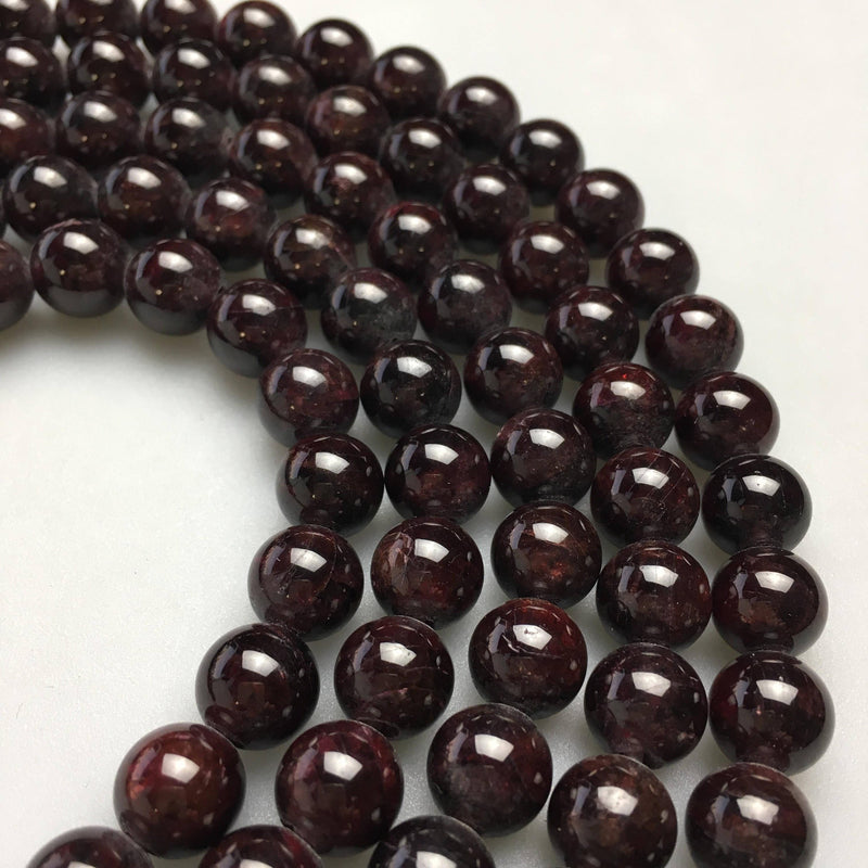 large hole garnet smooth round beads