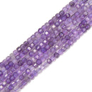 Natural Amethyst Faceted Cube Beads Size 2.2mm 15.5'' Strand