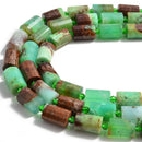 chrysoprase faceted cylinder tube beads