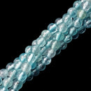 translucent blue apatite smooth round beads