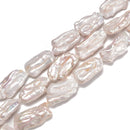 White Fresh Water Pearl Keshi Long Stick Beads Size 15x25mm 15.5'' Strand