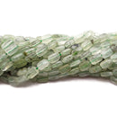 Natural Prehnite Faceted Flat Rectangle Beads 6x8mm 15.5" Strand