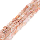 Cherry Flower Sakura Agate Pebble Nugget Beads Size 8-10mm x10-12mm 15.5''Strand