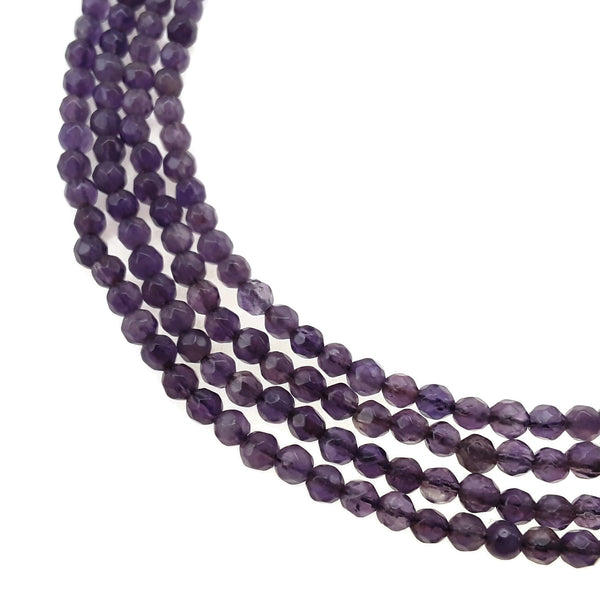 teeth amethyst faceted round beads