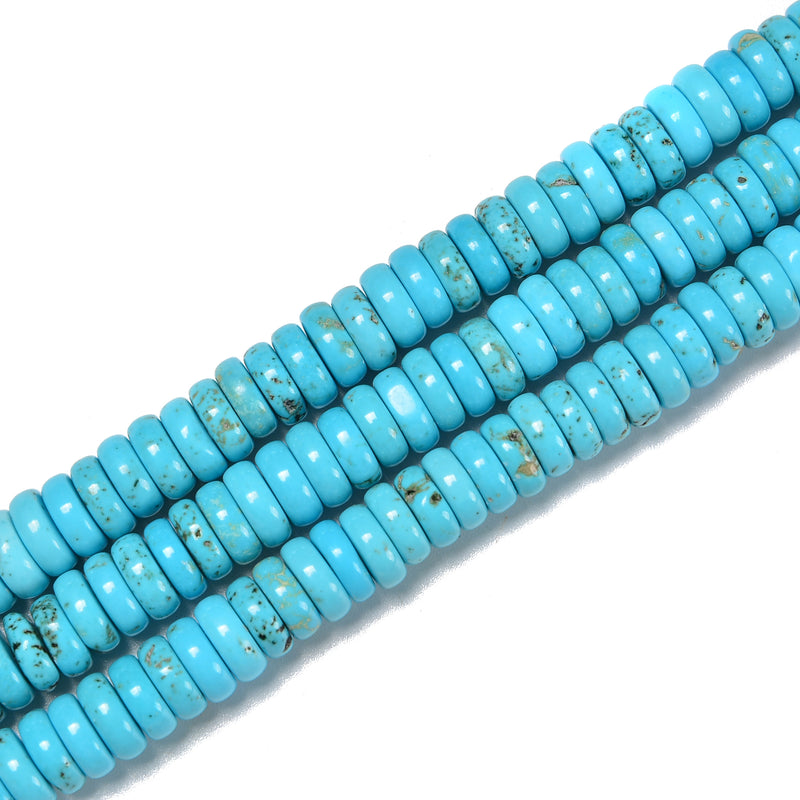 Light Blue Turquoise Heishi Disc Beads Size 3x8mm 15.5'' Strand
