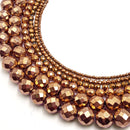 copper hematite faceted round beads