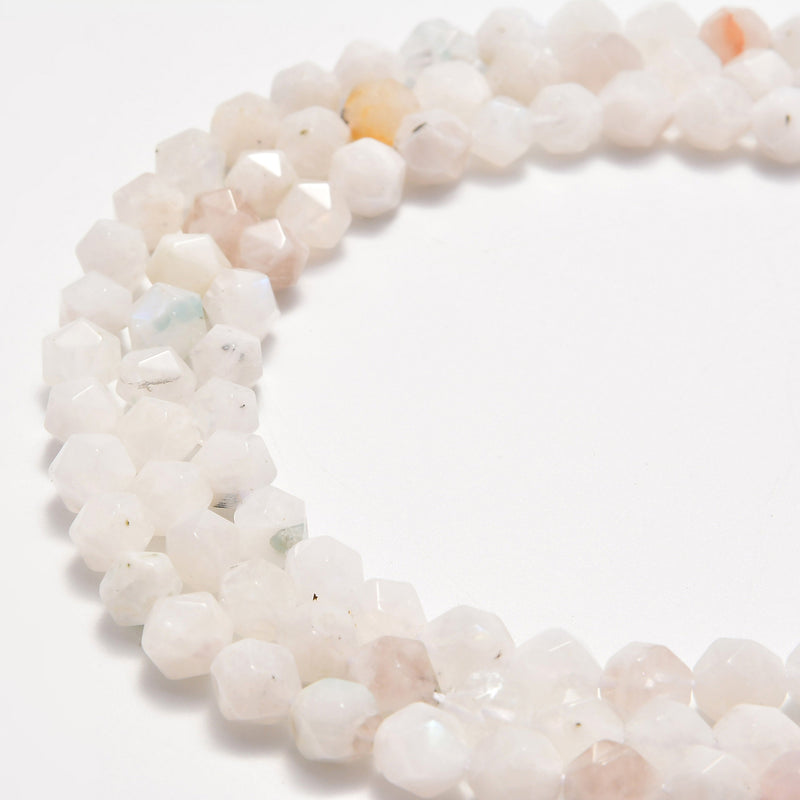 natural moonstone faceted star cut beads
