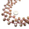 Natural Peach Moonstone Faceted Flat Teardrop Beads Size 8x10mm 15.5" Strand