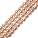 Peach Shell Pearl Smooth Round Beads 4mm 6mm 8mm 10mm 15.5" Strand
