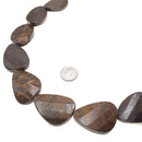 bronzite faceted twisted slice teardrop beads