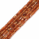 Natural Carnelian Smooth Rondelle Beads Size 2x4mm 4x6mm 15.5'' Strand