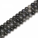 Black Color Crackle K9 Crystal Smooth Round Beads Size 6mm-10mm 15.5'' Strand