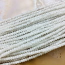 white rainbow moonstone faceted rondelle beads 