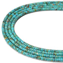 Natural Turquoise Heishi Rondelle Discs Beads Size 2x3mm 2x4mm 15.5'' Strand