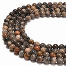 Natural Black Moonstone Smooth Round Beads Size 6-6.5mm 8mm 10mm 15.5'' Strand