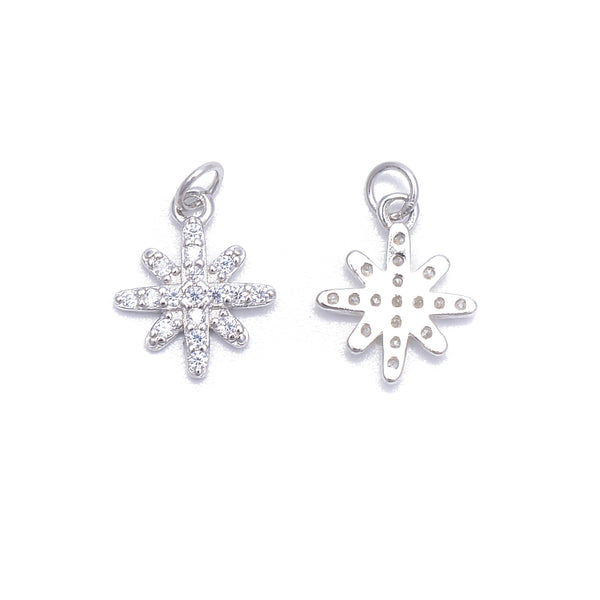 Sterling Silver Snowflake Charms 