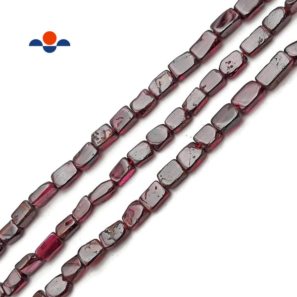 Natural Garnet Irregular Faceted Nugget Slice Beads Approx 4x6mm 15.5" Strand