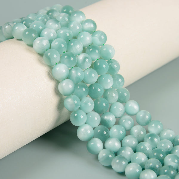 Green Moonstone Beads Smooth Round Beads 4mm 6mm 8mm 10mm 12mm 15.5 Strand  