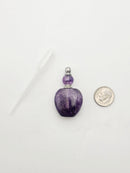 Natural Amethyst Perfume / Oil Bottle Necklace Pendant Size 25x40mm