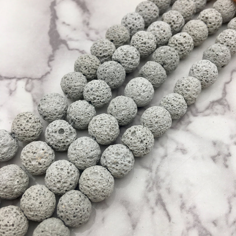 Light Gray Lava Rock Stone Beads 6mm 8mm 10mm 15.5 Strand – CRC Beads