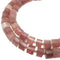 strawberry quartz faceted rondelle wheel Discs beads 