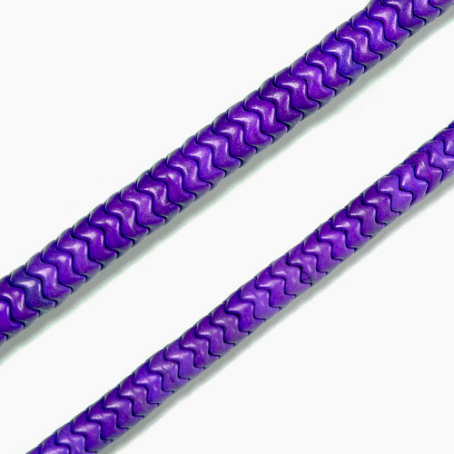 Dark Purple Howlite Turquoise Interlocking Snake Beads 8mm 10mm 15.5" Strand