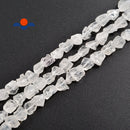 Clear Quartz Rough Nugget Chunks Side Drill Beads Approx 8x11mm 15.5" Strand