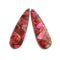 Pink Sea Sediment Jasper Pendant Earrings Teardrop Shape 18x60mm Sold Per Pair