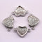 silver plated mirco pave clear zircon heart shapex sale by piece