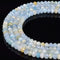Natural Multi Color Aquamarine Faceted Rondelle Beads Size 4x6mm 15.5'' Strand