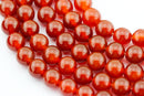 large hole red agate carnelian smooth round beads