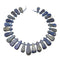 Lapis Lazuli Graduated Smooth Flat Teardrop Beads 30-40mm 15.5" Strand