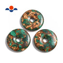 natural malachite bronzite donut circle pendant